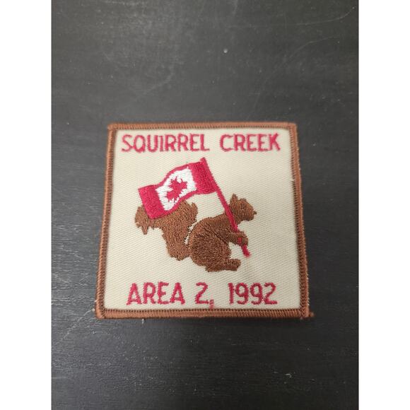 1992 Squirrel Creek Area 2 Scout Patch Canada Maple Leaf Flag Vintage Retro - Picture 3 of 3
